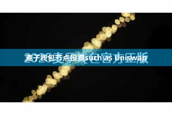 麦子钱包节点投票such as Uniswap
