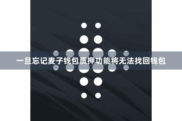 一旦忘记麦子钱包质押功能将无法找回钱包